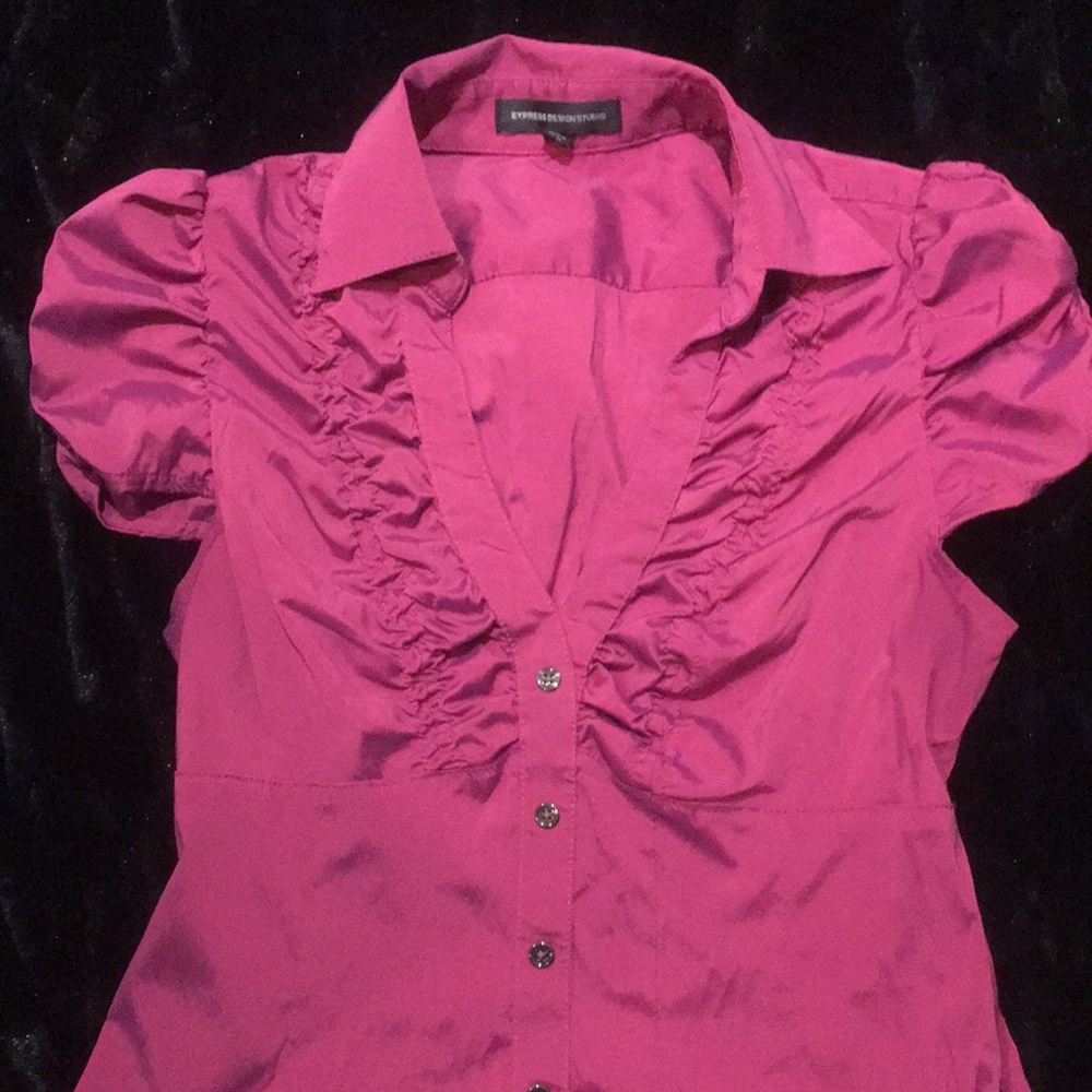 Express Pink Metallic Top XS